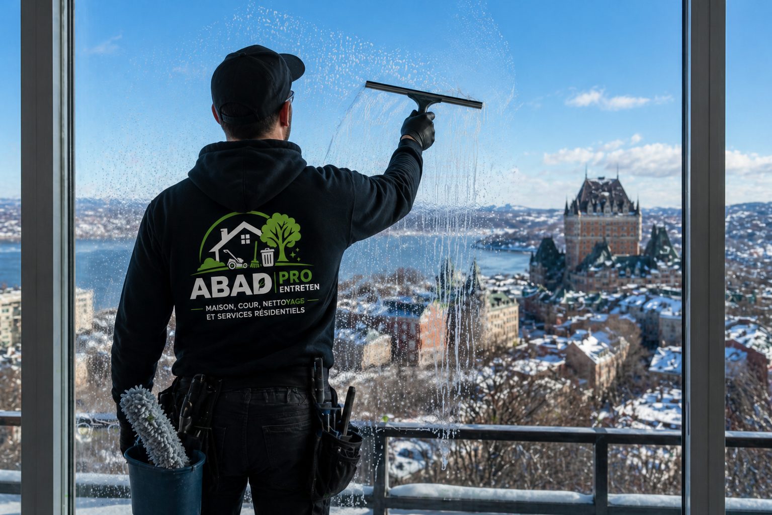 Nettoyage de vitres extérieur Québec ABAD Pro Entretien
