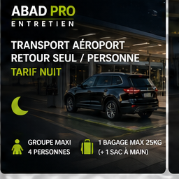 Transport aéroport - retour seul / personne nuit