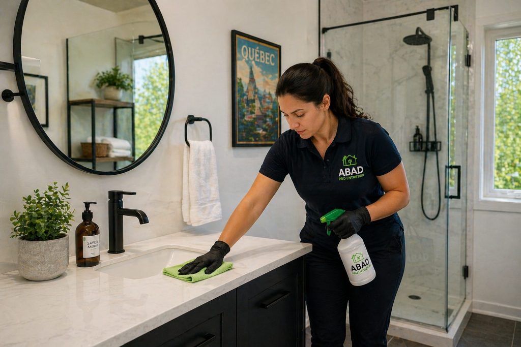 Nettoyage professionnel salle de bain à Québec par ABAD Pro Entretien